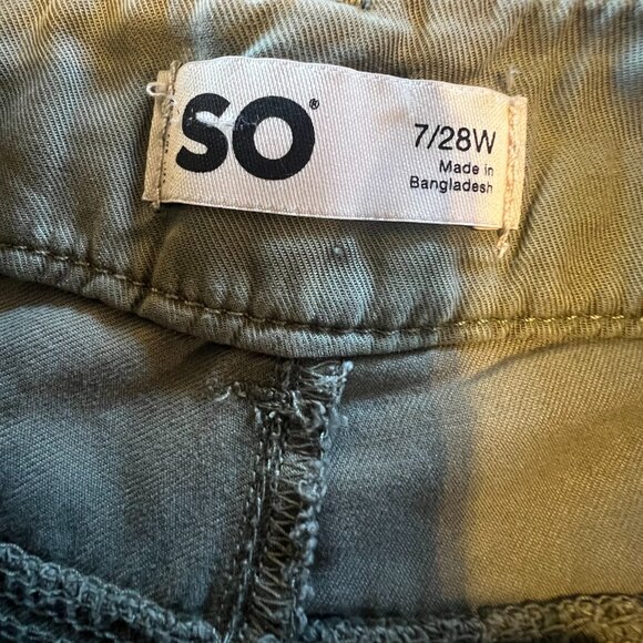 SO Green Khaki Wide Leg High Waisted Cargo Pants - Picture 3 of 9